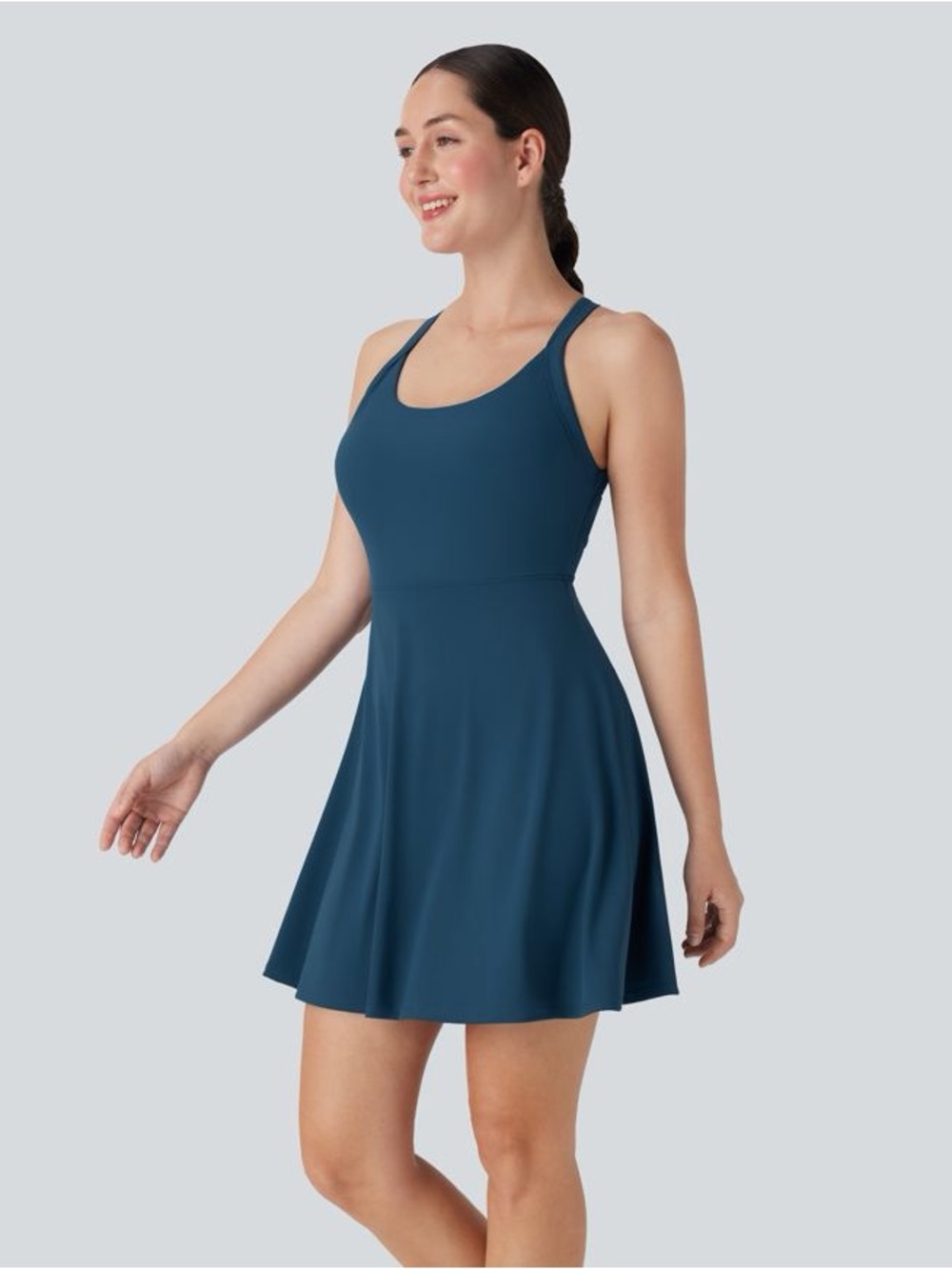 HALARA 3 Dress Bundle: Teal, Black and Navy Blue A-Line Spaghetti Strap Dresses - Picture 2 of 14